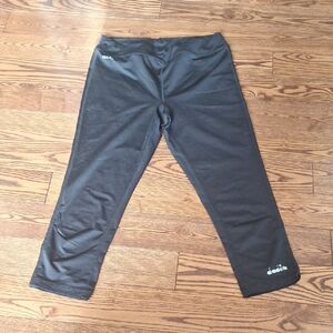 Black Knee Length Athletic Diadora Leggings